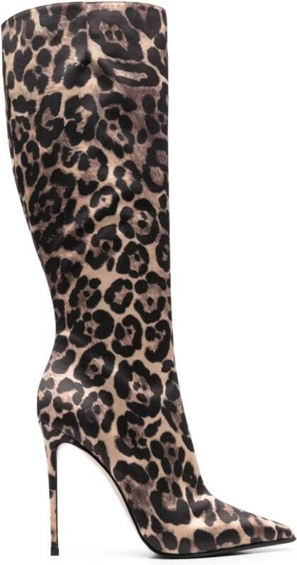 Le Silla Eva 120mm leopard-print boots Brown