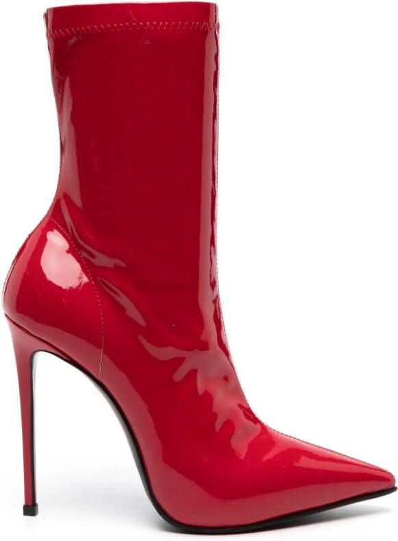 Le Silla Eva 120mm patent ankle boots Red