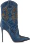 Le Silla Eva 140mm embroidered boots Blue - Thumbnail 1