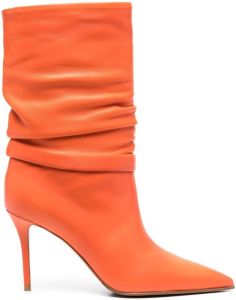 Le Silla Eva 95mm ruched ankle boots Orange