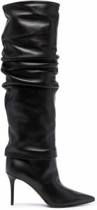 Le Silla Eva ruched knee boots Black