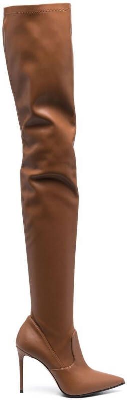 Le Silla Eva thigh-high 100mm boots Brown