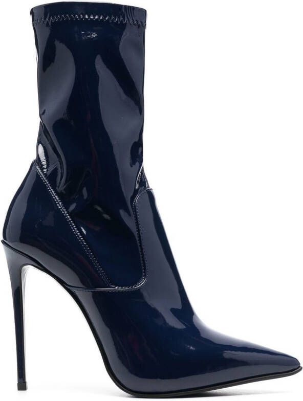 Le Silla Eva vinyl 120mm ankle boots Blue