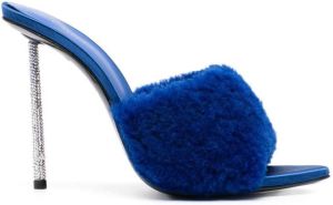 Le Silla faux fur-trim sandals Blue