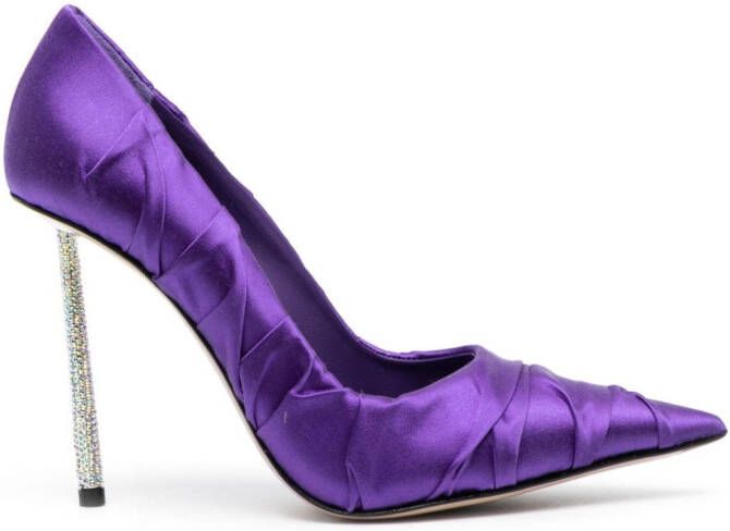 Le Silla Fedra 115mm satin-finish pumps Purple