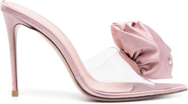 Le Silla floral-appliqué 110mm transparent sandals Pink