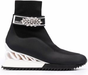 Le Silla gem-embellished slip-on trainers Black