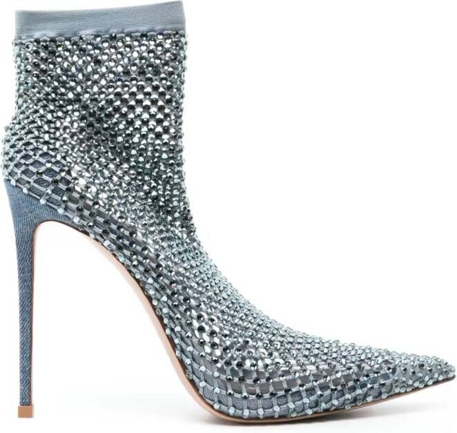 Le Silla Gilda 115mm crystal-embellished boots Blue