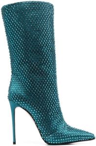 Le Silla Gilda 120mm crystal-embellished boots Blue