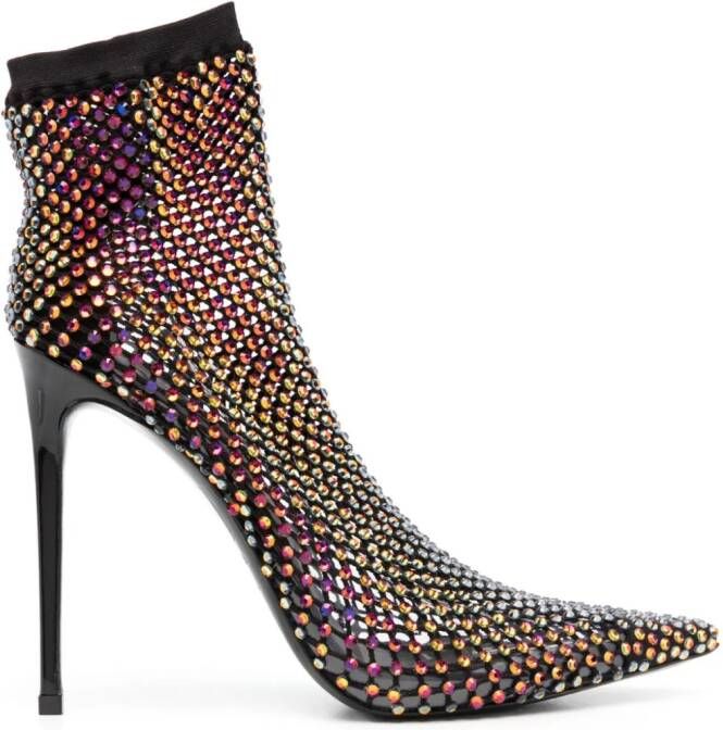 Le Silla Gilda 125mm crystal-embellished boots Black