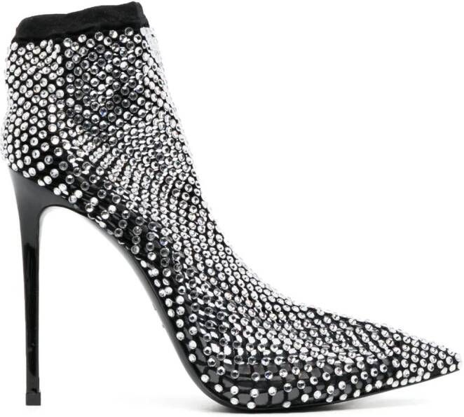 Le Silla Gilda 85mm crystal-embellished boots Black