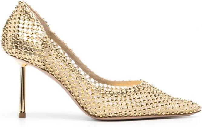 Le Silla Gilda 90mm crystal-embellished pumps Gold