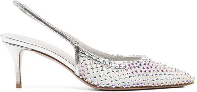 Le Silla Gilda crystal-embellished 60mm pumps Silver