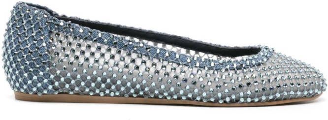 Le Silla Gilda crystal-embellished ballerina shoes Blue