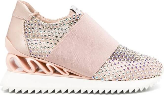 Le Silla Gilda crystal-embellished sneakers Neutrals