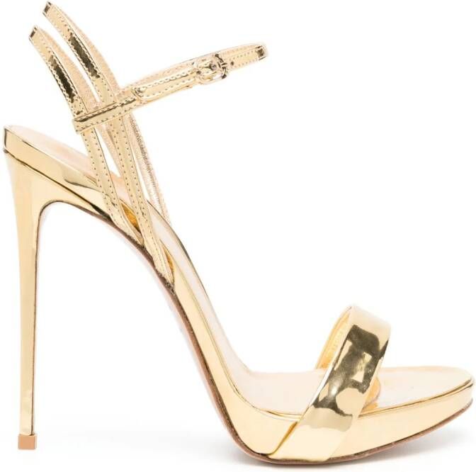 Le Silla Guen 120mm patent-leather sandals Gold