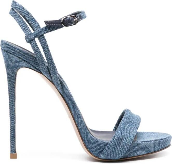 Le Silla Gwen 120mm denim sandals Blue