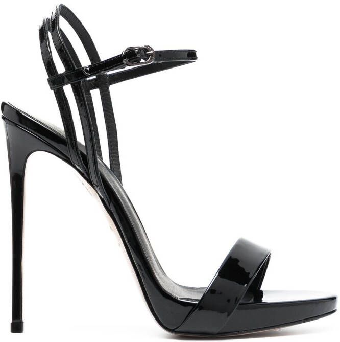 Le Silla Gwen patent-leather stiletto sandals Black
