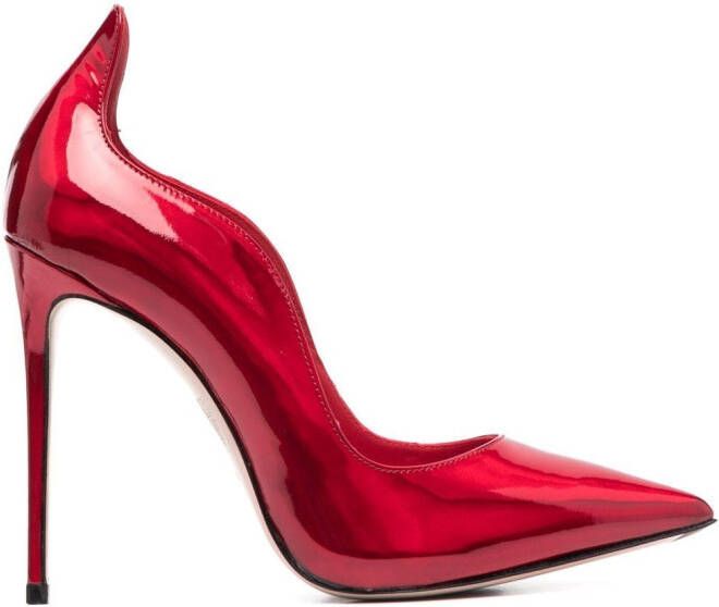 Le Silla Ivy 115mm holographic-effect pumps Red