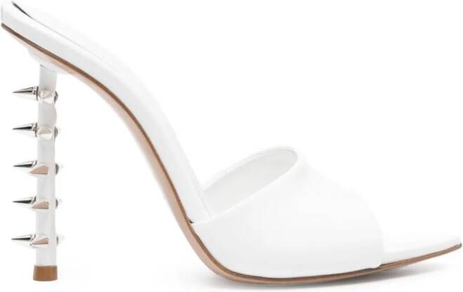 Le Silla Jagger 120mm leather mules White