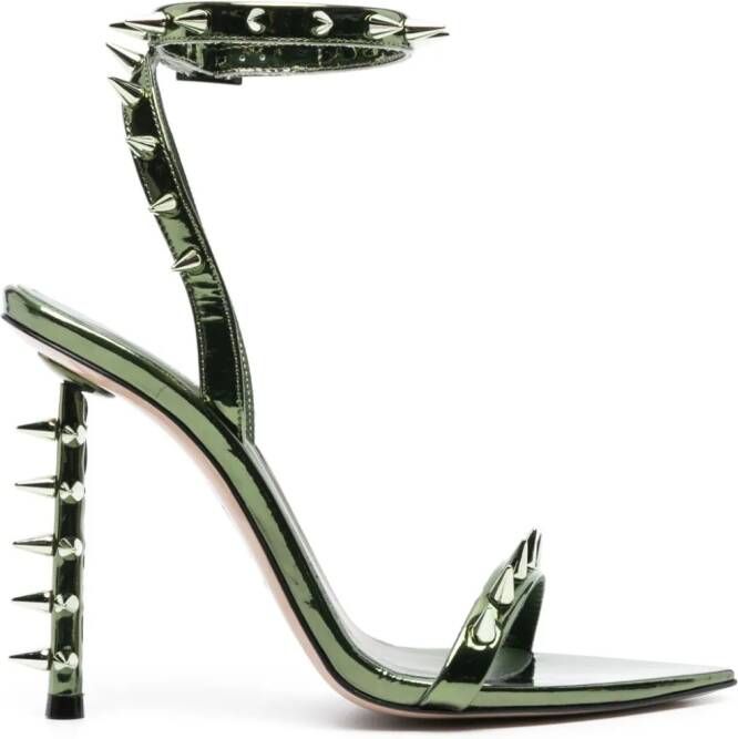 Le Silla Jagger 120mm studded sandals Green
