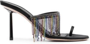 Le Silla Jewels 95mm satin sandals Black