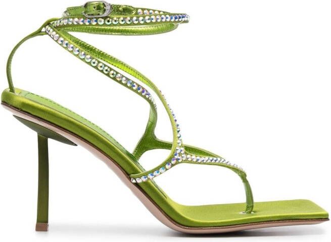 Le Silla Jodie crystal-embellished sandals Green