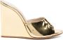 Le Silla Kira 124mm high-wedge heel mules Gold - Thumbnail 1