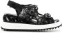 Le Silla lace-embroidered crystal-detail sandals Black - Thumbnail 1