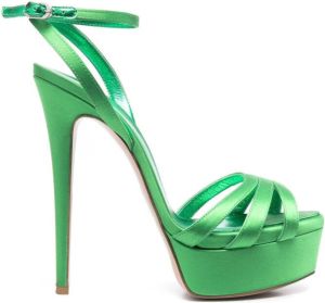 Le Silla Lola satin-finish sandals Green