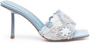 Le Silla Muriel crochet-strap sandals Blue