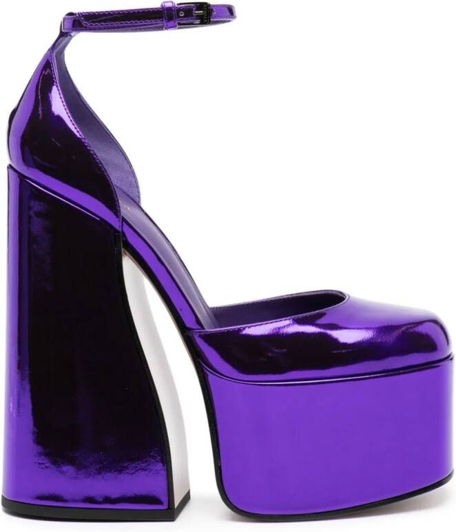 Le Silla Nikki 170mm patent-leather platform pumps Purple