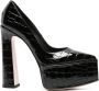 Le Silla Nina 170mm crocodile-effect pumps Black - Thumbnail 1