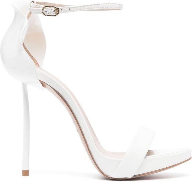 Le Silla Petalo 100mm leather sandals White
