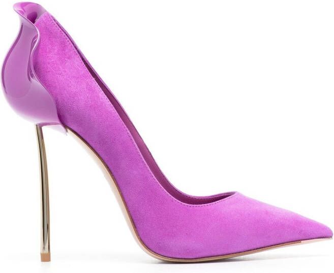 Le Silla Petalo 100mm suede pumps Purple