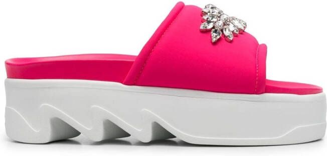 Le Silla Poolside crystal-embellished sandals Pink