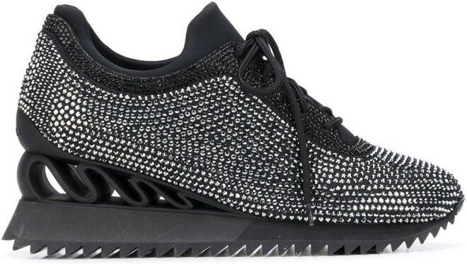 Le Silla Reiko Wave crystal-embellished sneakers Black