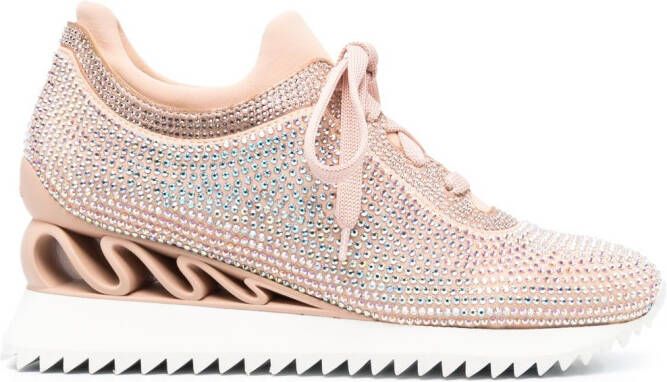 Le Silla Reiko Wave crystal-embellished sneakers Pink