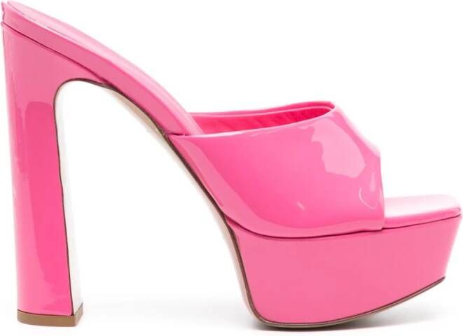 Le Silla Resort 140mm patent-leather mules Pink