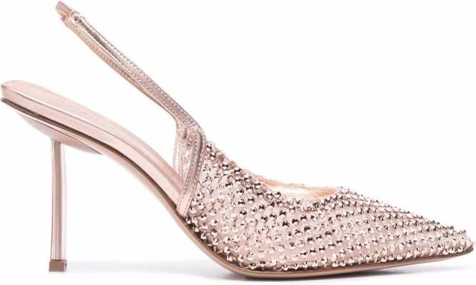 Le Silla rhinestone-embellished slingback pumps Pink