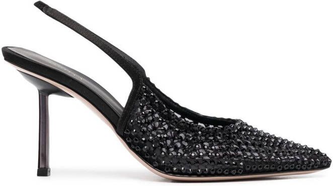 Le Silla rhinestone-embellished slingback stiletto pumpss Black