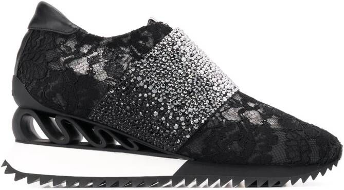 Le Silla rhinestone embellished sneakers Black