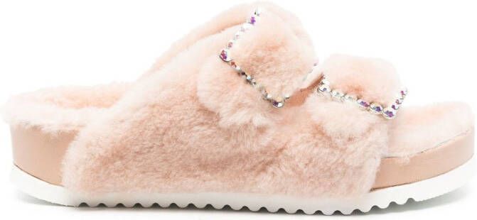 Le Silla Rita buckle-embellished slipper Neutrals