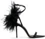 Le Silla Rose 110mm feather-detailing sandals Black - Thumbnail 1