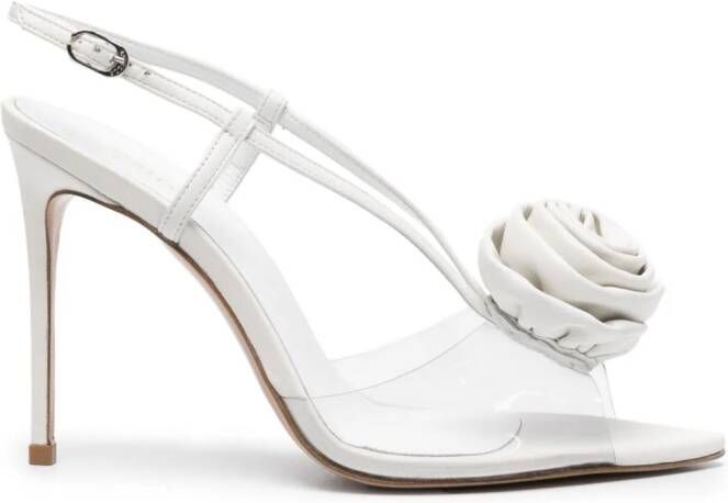 Le Silla Rose 110mm leather sandals White