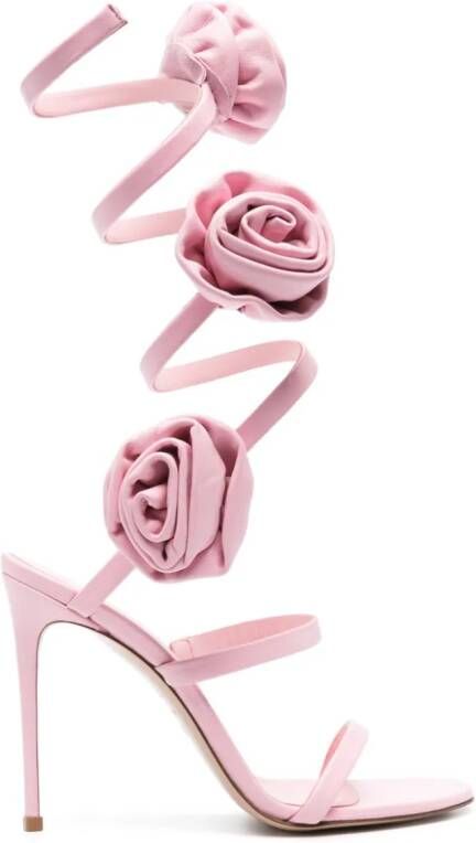 Le Silla rose-appliqué spiral sandals Pink