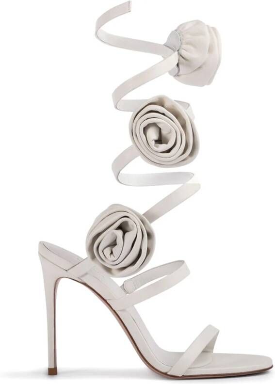 Le Silla Rose floral-appliqué sandals White