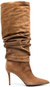 Le Silla ruched 95mm stiletto boots Brown