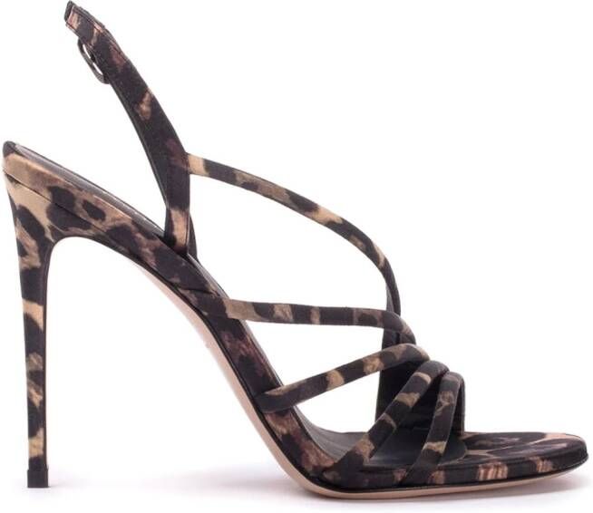 Le Silla Scarlet 105mm leopard-print sandals Black