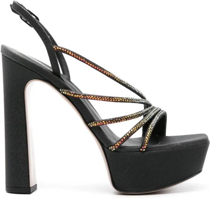 Le Silla Scarlet 140mm rhinestone-embellished sandals Black